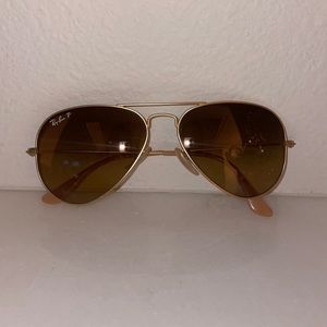 kids ray-ban polarized gold rims with brown lenses
